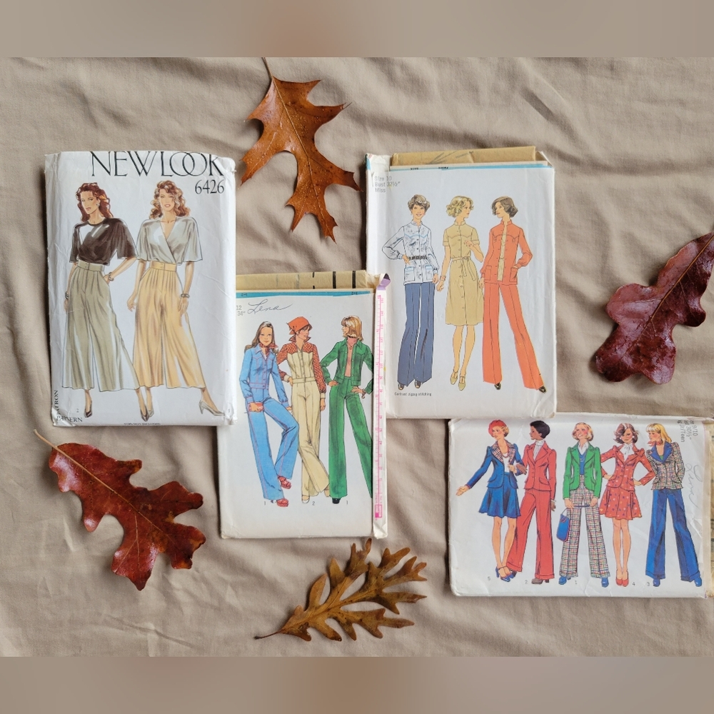 4 pack Vintage Simplicity & New Look Sewing Patterns, Cut